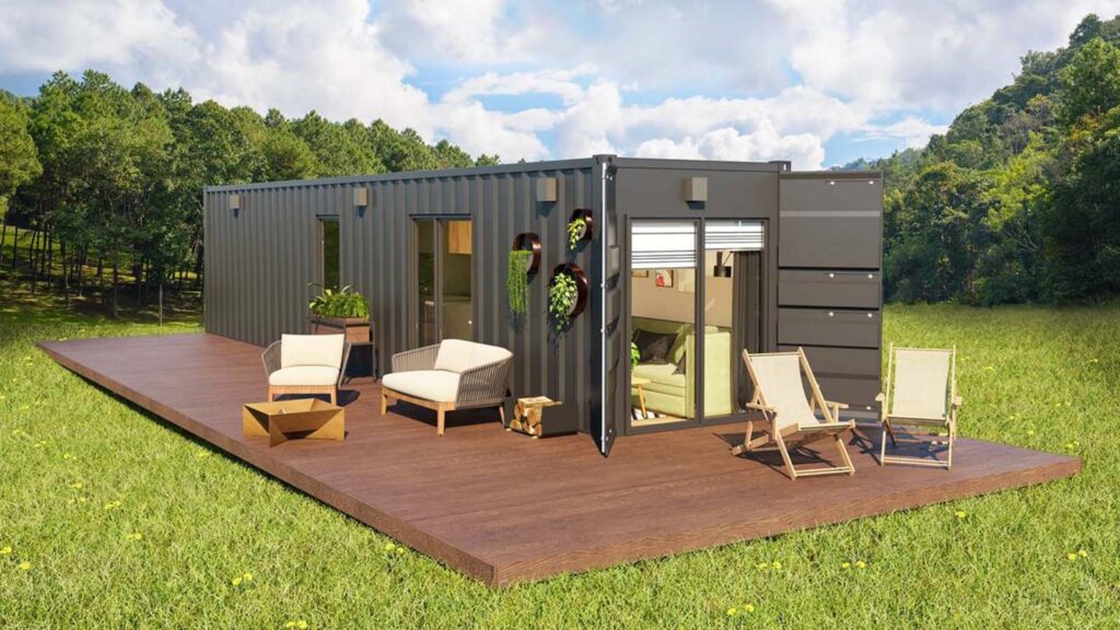 Newly-constructed shipping container home for sale around